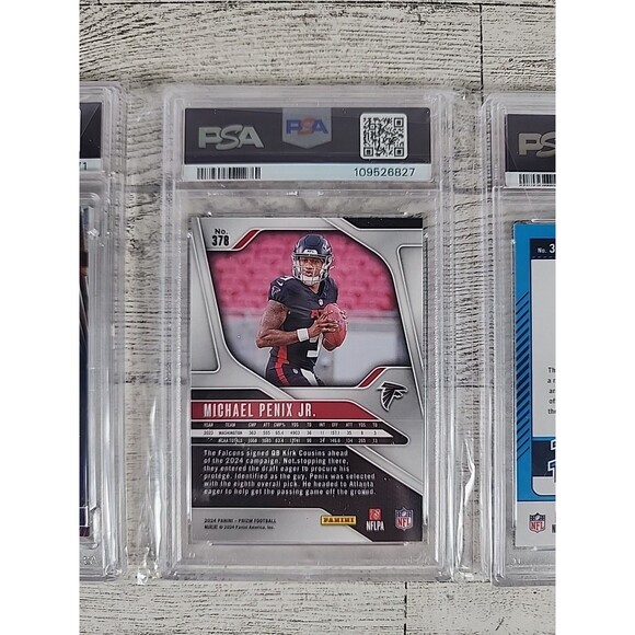 PSA Slab Graded NFL Panini Rookie Card Lot Of 3 Caleb Williams JJ McCarthy Penix - Picture 7 of 8